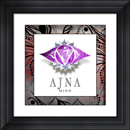 Framed Chakras Yoga Framed AJNA V2 Print