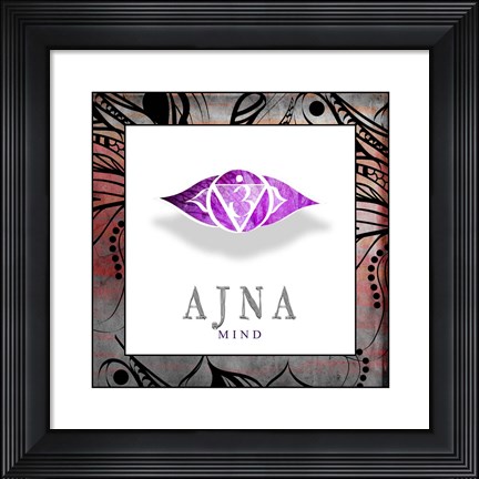 Framed Chakras Yoga Framed AJNA V2 Print