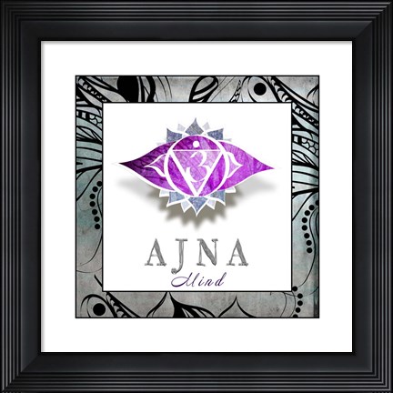 Framed Chakras Yoga Framed AJNA V3 Print