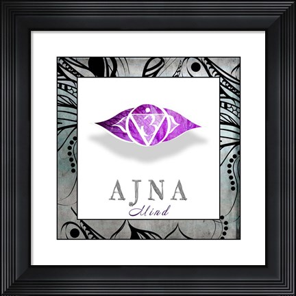 Framed Chakras Yoga Framed AJNA V3 Print