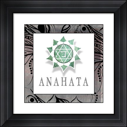 Framed Chakras Yoga Framed Anahata V1 Print