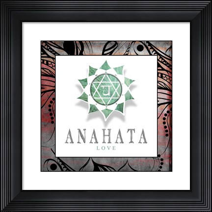 Framed Chakras Yoga Framed Anahata V2 Print