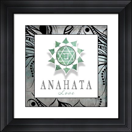 Framed Chakras Yoga Framed Anahata V3 Print