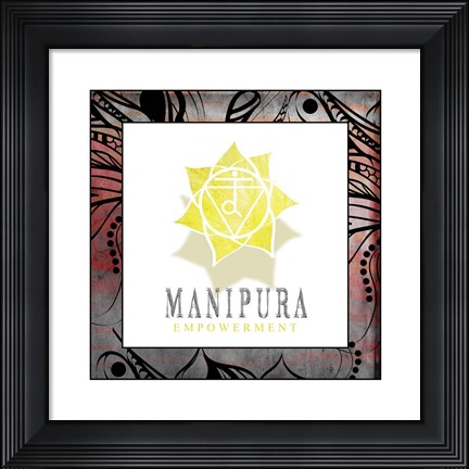 Framed Chakras Yoga Framed Manipura V2 Print