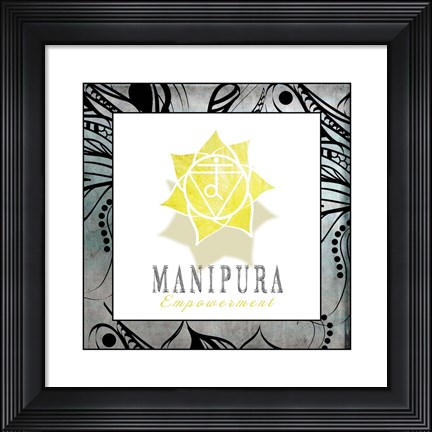 Framed Chakras Yoga Framed Manipura V3 Print