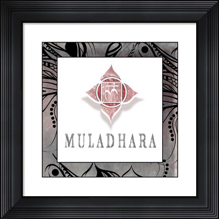 Framed Chakras Yoga Framed Muladhara V1 Print