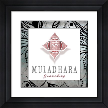 Framed Chakras Yoga Framed Muladhara V3 Print