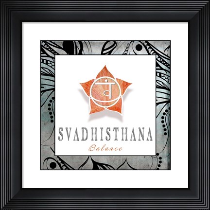 Framed Chakras Yoga Framed Svadhisthana V3 Print