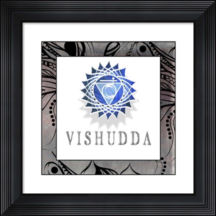 Framed Chakras Yoga Framed Vishudda V1 Print