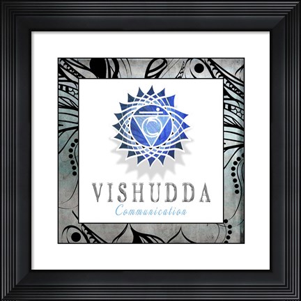 Framed Chakras Yoga Framed Visudda V3 Print