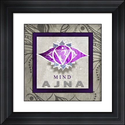 Framed Chakras Yoga Tile AJNA V1 Print