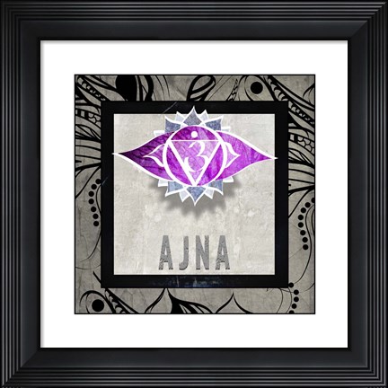 Framed Chakras Yoga Tile AJNA V2 Print