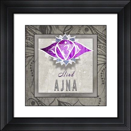 Framed Chakras Yoga Tile AJNA V3 Print
