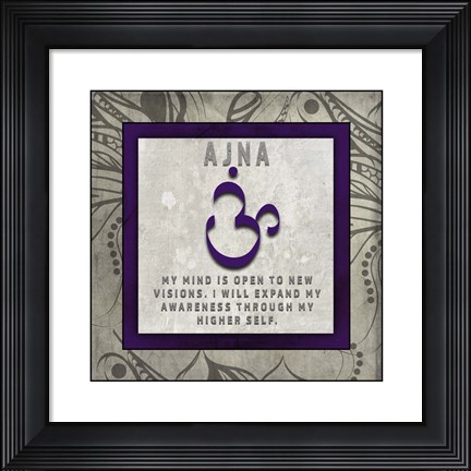 Framed Chakras Yoga Tile AJNA V4 Print