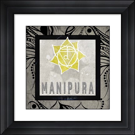 Framed Chakras Yoga Tile Manipura V2 Print