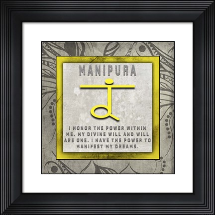 Framed Chakras Yoga Tile Manipura V4 Print
