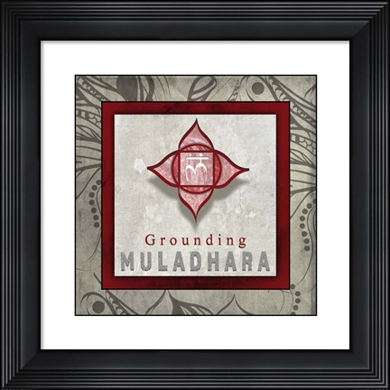 Framed Chakras Yoga Tile Muladhara V1 Print
