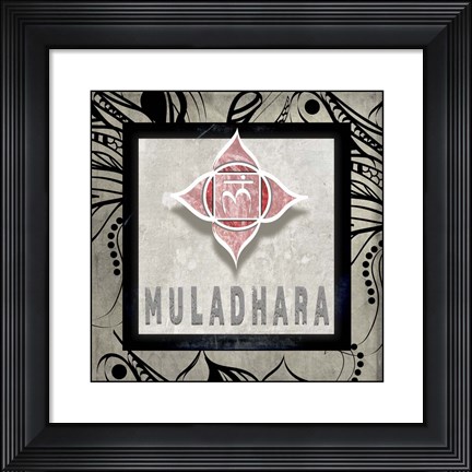 Framed Chakras Yoga Tile Muladhara V2 Print
