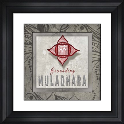 Framed Chakras Yoga Tile Muladhara V3 Print