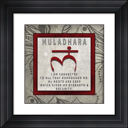 Framed Chakras Yoga Tile Muladhara V4 Print