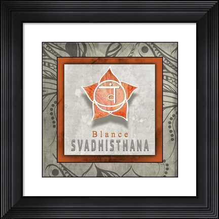 Framed Chakras Yoga Tile Svadhisthana V1 Print
