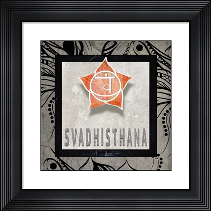 Framed Chakras Yoga Tile Svadhisthana V2 Print