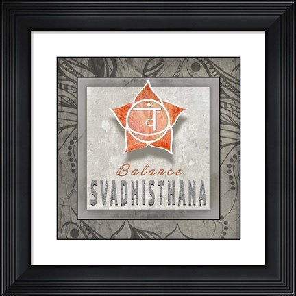 Framed Chakras Yoga Tile Svadhisthana V3 Print