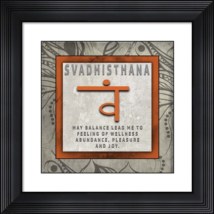 Framed Chakras Yoga Tile Svadhisthana V4 Print