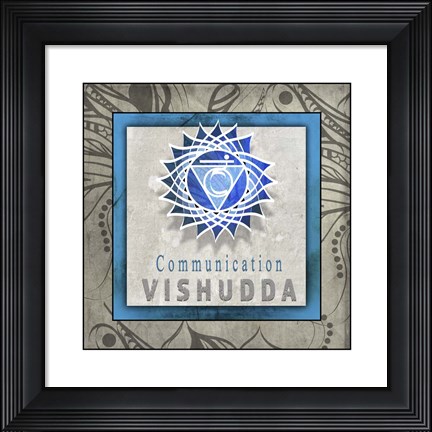 Framed Chakras Yoga Tile Vishudda V1 Print