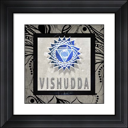 Framed Chakras Yoga Tile Vishudda V2 Print