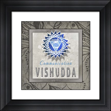 Framed Chakras Yoga Tile Vishudda V3 Print