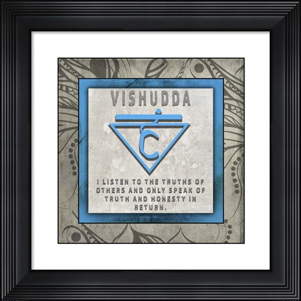 Framed Chakras Yoga Tile Vishudda V4 Print