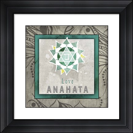 Framed Chakras Yoga Tile Anahata V1 Print
