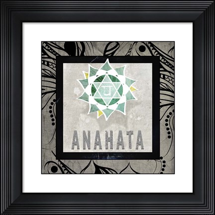 Framed Chakras Yoga Tile Anahata V2 Print
