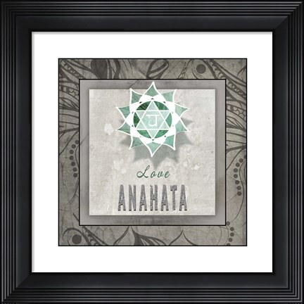 Framed Chakras Yoga Tile Anahata V3 Print