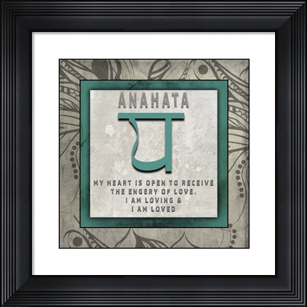 Framed Chakras Yoga Tile Anahata V4 Print