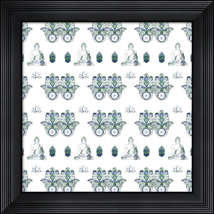 Framed Yoga Pattern V5 Print