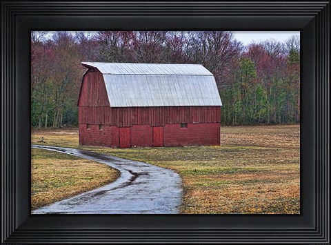 Framed Red Barn Print