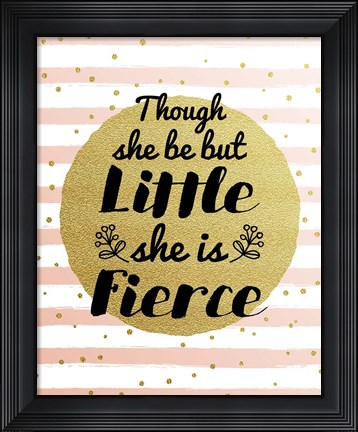 Framed Though She Be But Little - Stripes and Dots Gold Print