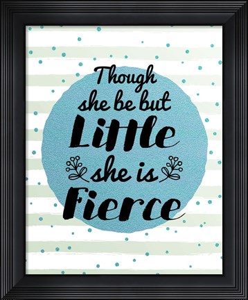 Framed Though She Be But Little - Stripes and Dots Blue Print