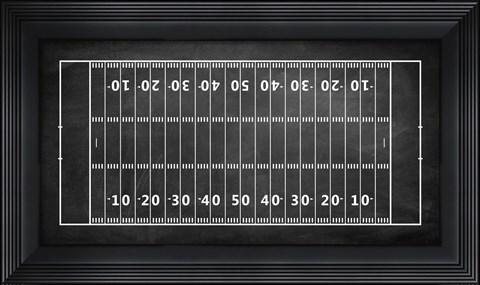Framed American Football Field Chalkboard Print
