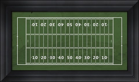 Framed American Football Field Green Print