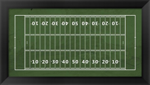 Framed American Football Field Green Print