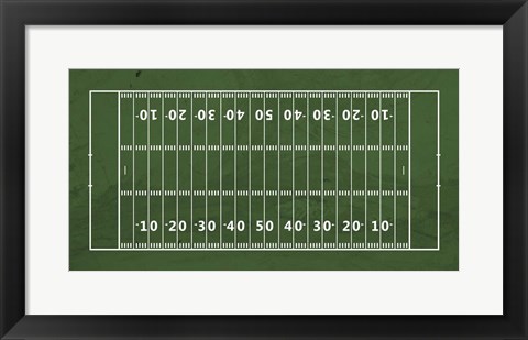 Framed American Football Field Green Print