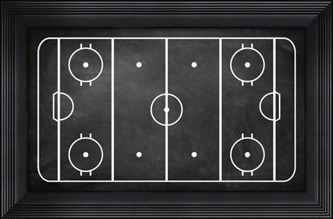 Framed Ice Hockey Rink Chalkboard Print