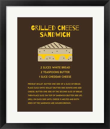 Framed Grilled Cheese Sandwich Recipe Brown Print