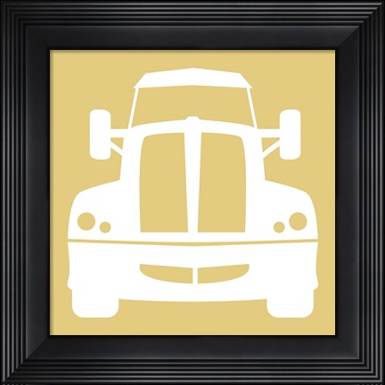 Framed Front View Trucks Set II - Yellow Print