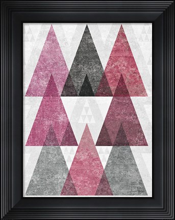 Framed Mod Triangles IV Soft Pink Print