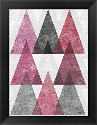 Framed Mod Triangles IV Soft Pink Print