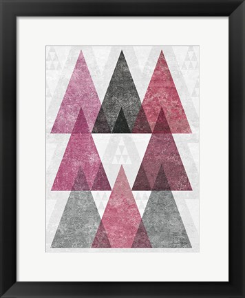 Framed Mod Triangles IV Soft Pink Print